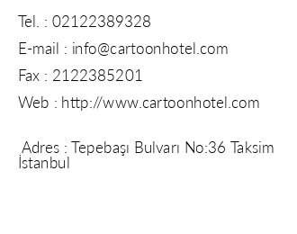 Cartoon Hotel & Residence iletiim bilgileri